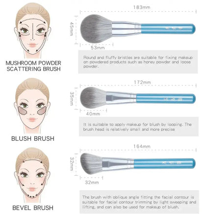 13pcs Makeup Brush Set&Kit Super Soft Fiber - BeautiMass