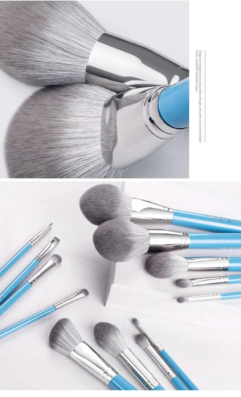 13pcs Makeup Brush Set&Kit Super Soft Fiber - BeautiMass