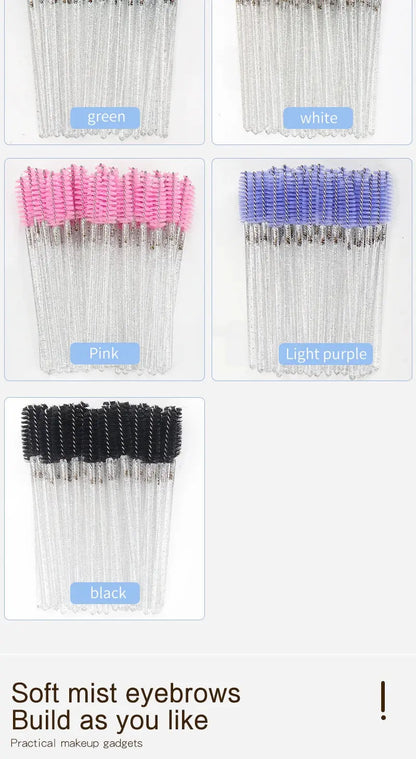 50 Pcs Cosmetic Eyelash Brush Eye Lash Makeup - BeautiMass