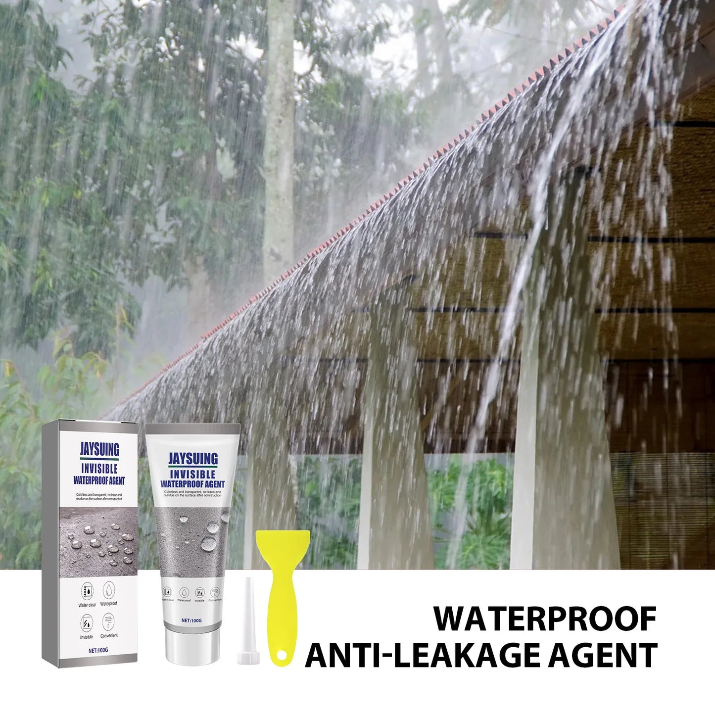 Waterproof Glue Strong Bond Window Bathroom Penetrating Leaking Invisible Sealant Agent With Scraper - BeautiMass