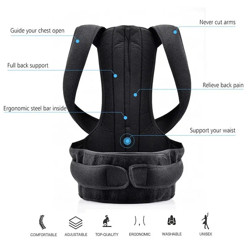 Adjustable Back Support Posture Corrector Lumbar Spine - BeautiMass