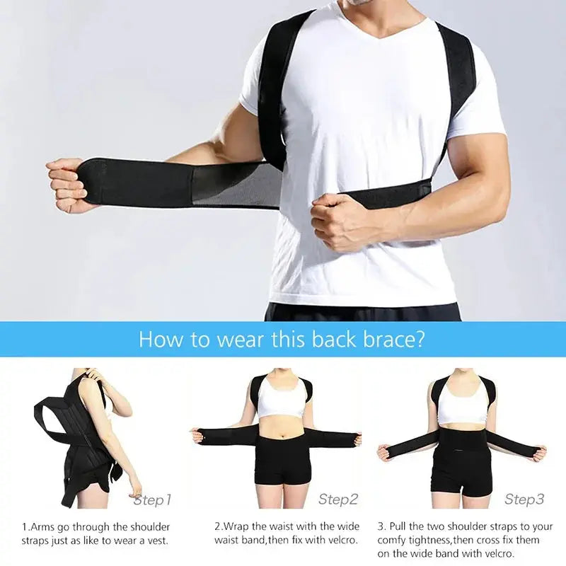 Adjustable Back Support Posture Corrector Lumbar Spine - BeautiMass