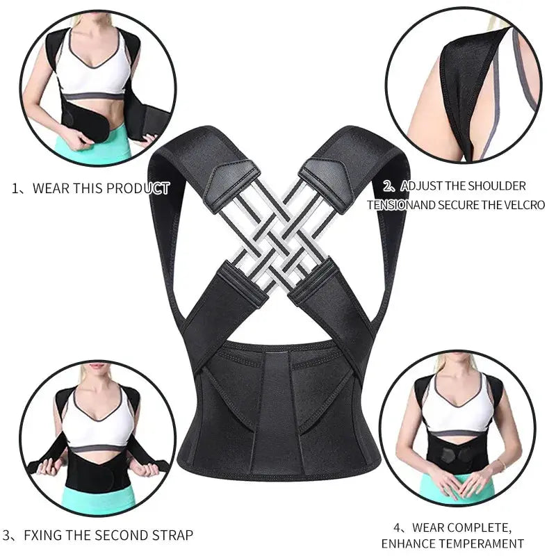 Adjustable Back Support Strap Prevent Spinal Distortion & Hunchback - BeautiMass