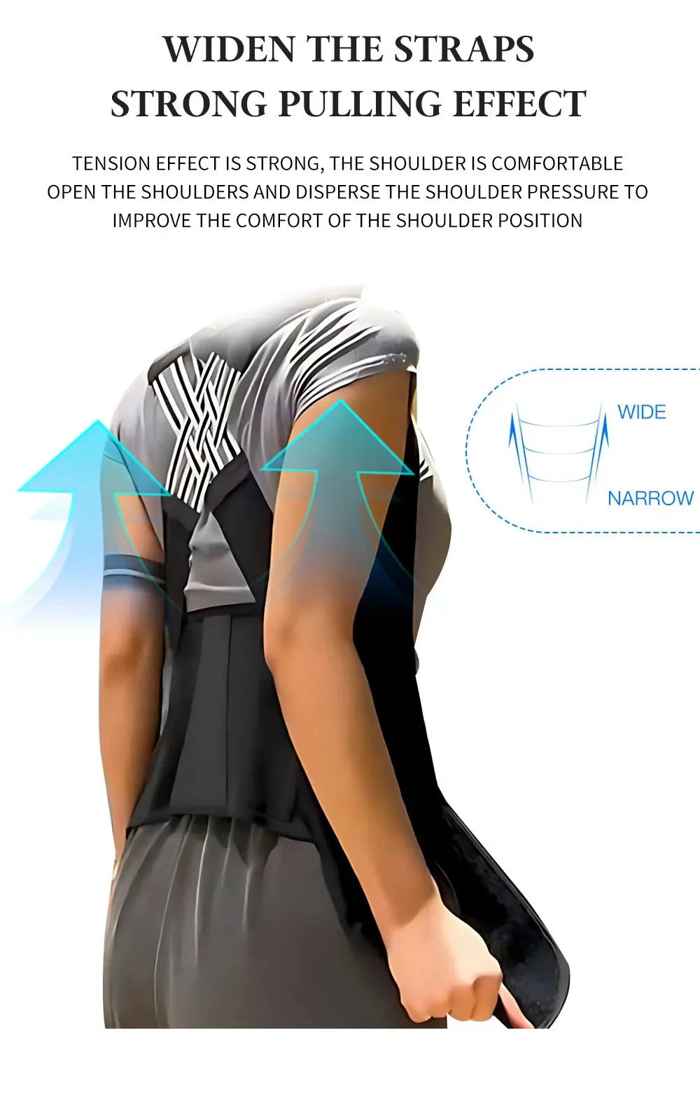 Adjustable Back Support Strap Prevent Spinal Distortion & Hunchback - BeautiMass