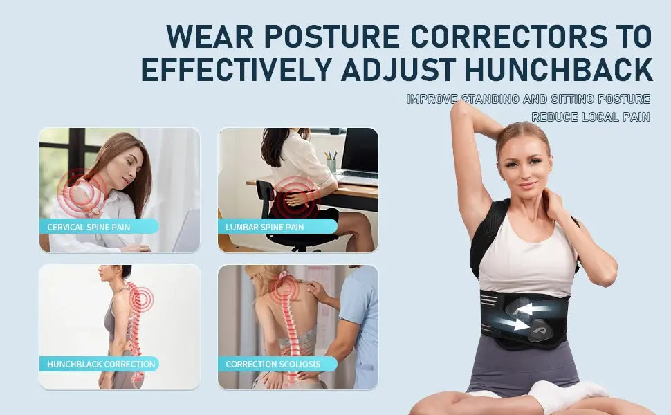 Adjustable Posture Corrector Preventing Protection Pain Relief - BeautiMass