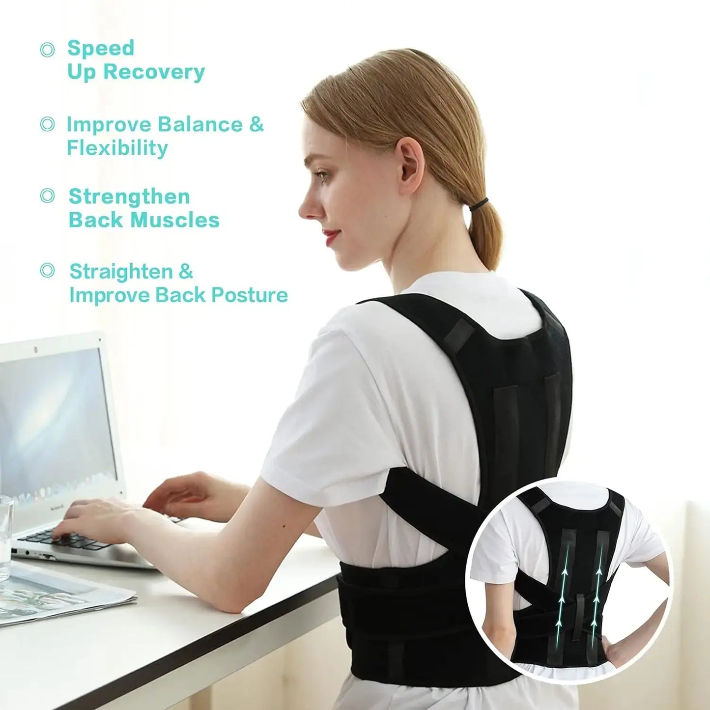 Adjustable Posture Corrector for Womens and Mens - BeautiMass