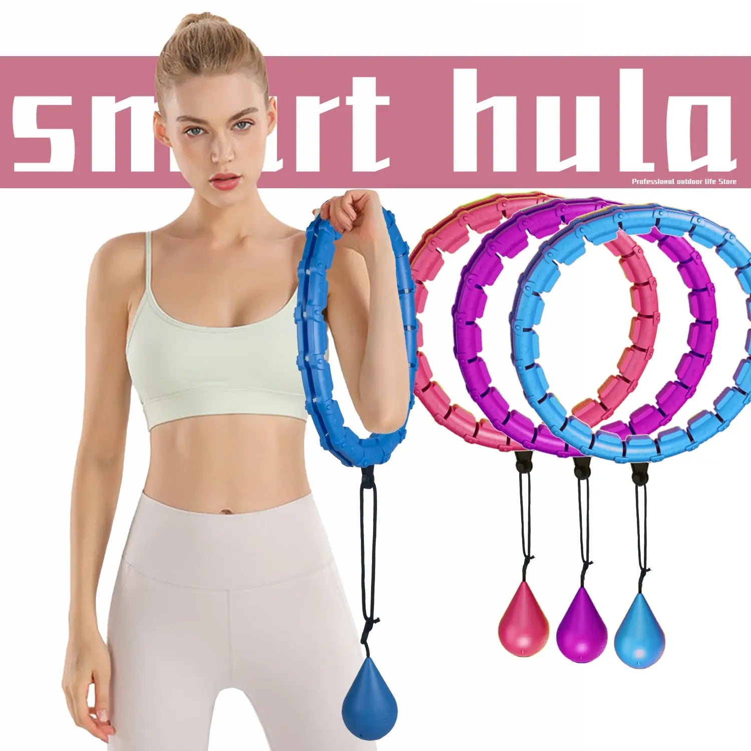 Adjustable Sport Hoops Abdominal Waist Exercise Detachable - BeautiMass