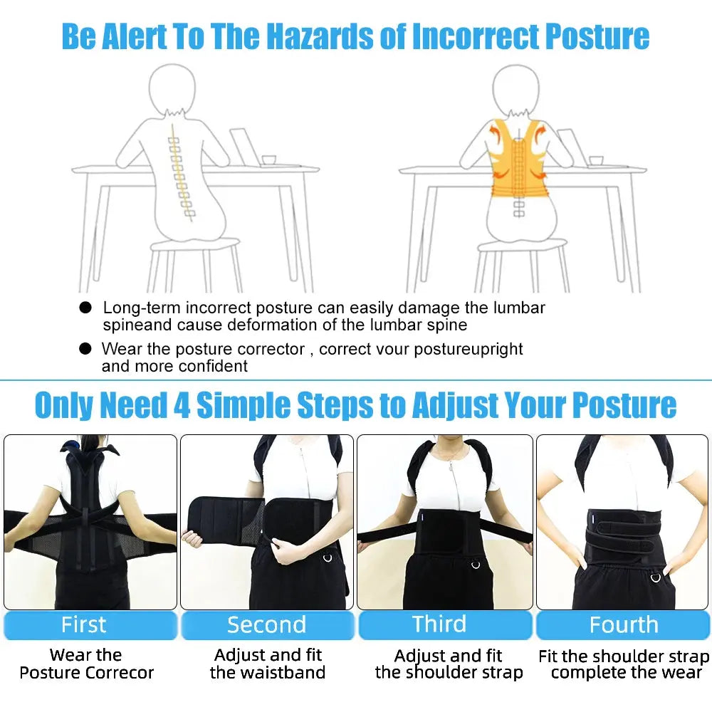 Back Brace Posture Corrector Women Men Improve Posture - BeautiMass