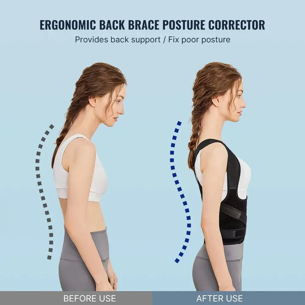 Back Brace and Posture Corrector for Women Men, Adjustable - BeautiMass