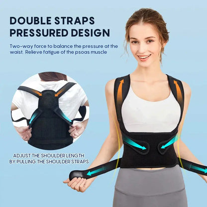 Back Brace and Posture Corrector for Women Men, Adjustable - BeautiMass