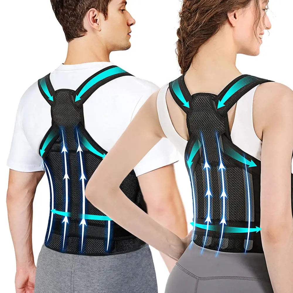 Back Brace and Posture Corrector for Women Men, Adjustable - BeautiMass