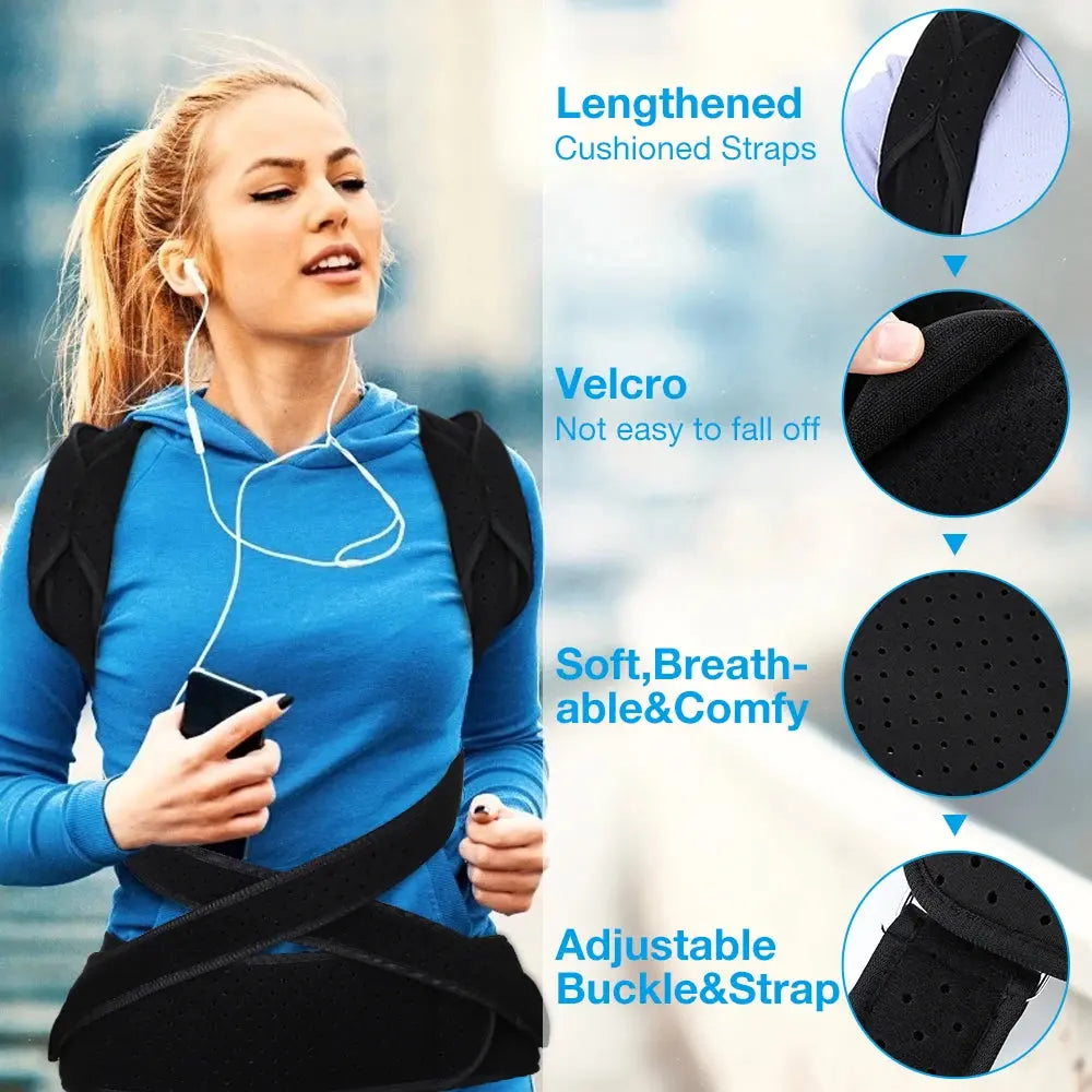 Back Posture Corrector Women Men Adjustable Support - BeautiMass