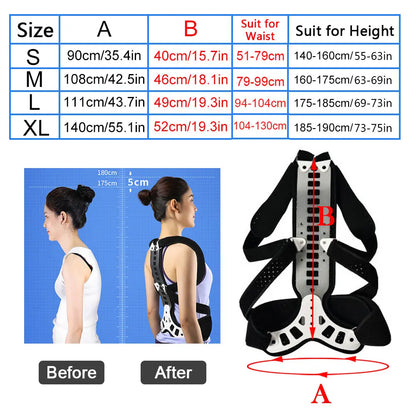 Back Posture Corrector Women Men Adjustable Support - BeautiMass