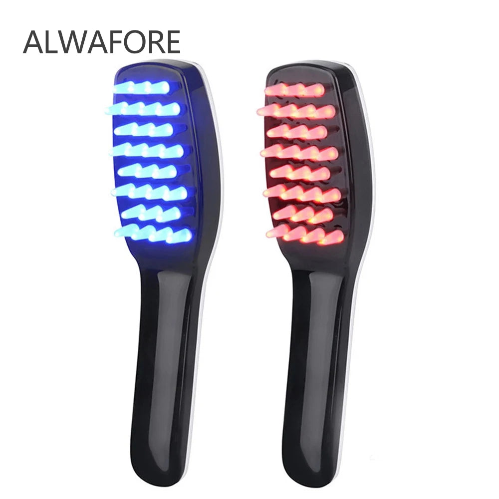 Advanced Hair Growth Electric Vibration Massage Comb with Blue and Red Light Hair Therapy - BeautiMass