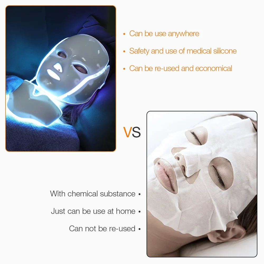 Air Bag-7 Colors Light LED Skin Care Facial Beauty Mask With Neck Skin Rejuvenation - BeautiMass