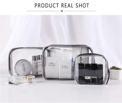 Waterproof Transparent Cosmetic Makeup Travel Zipper Clear bag - BeautiMass