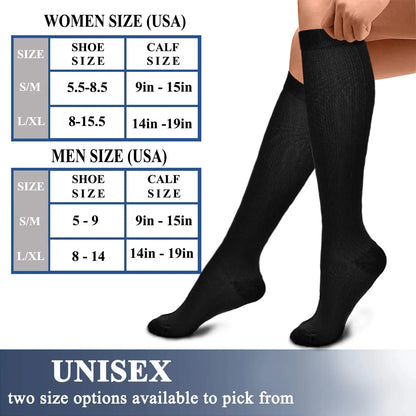 5 Pair/Pack Compression Socks Running Sport Socks Knee High - BeautiMass