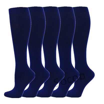 5 Pair/Pack Compression Socks Running Sport Socks Knee High - BeautiMass