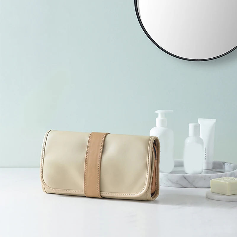 Waterproof Portable Polyester Travel Cosmetic Hanging Wash Bag Neutral - BeautiMass