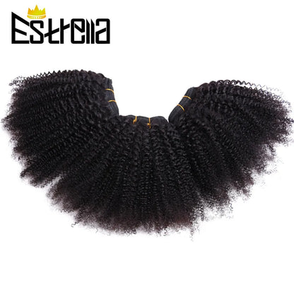 Afro Curly Hair 100% Remy Mongolian Human Hair 6Pcs/Lot Bundles Human Hair Extensions - BeautiMass