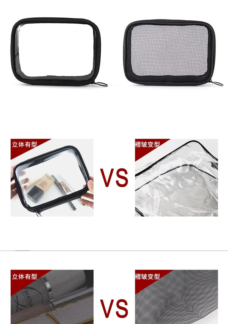 Waterproof Transparent Cosmetic Makeup Travel Zipper Clear bag - BeautiMass