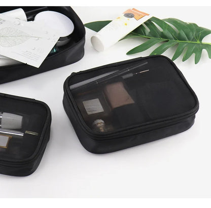 Waterproof Transparent Cosmetic Makeup Travel Zipper Clear bag - BeautiMass