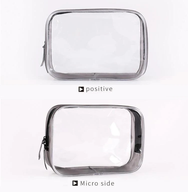 Waterproof Transparent Cosmetic Makeup Travel Zipper Clear bag - BeautiMass