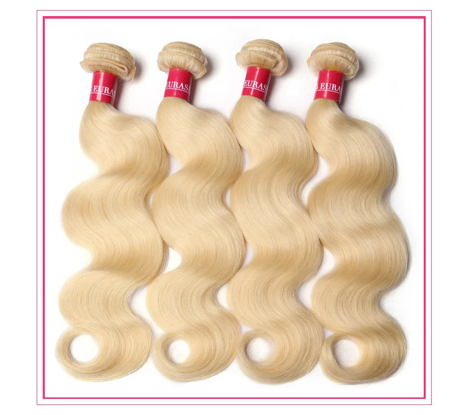 Alimonica Bundles 613 Honey Blonde Remy Brazilian Body Wave Hair Weave Weft Remy Human Hair - BeautiMass