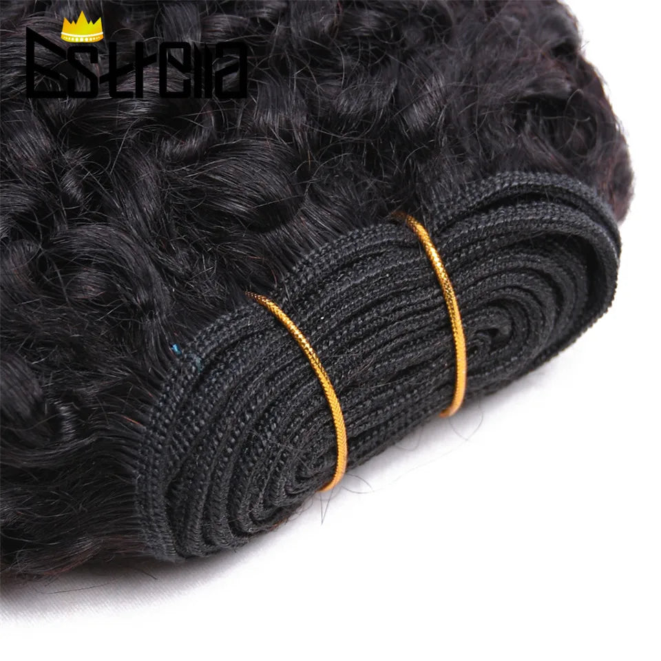 Afro Curly Hair 100% Remy Mongolian Human Hair 6Pcs/Lot Bundles Human Hair Extensions - BeautiMass