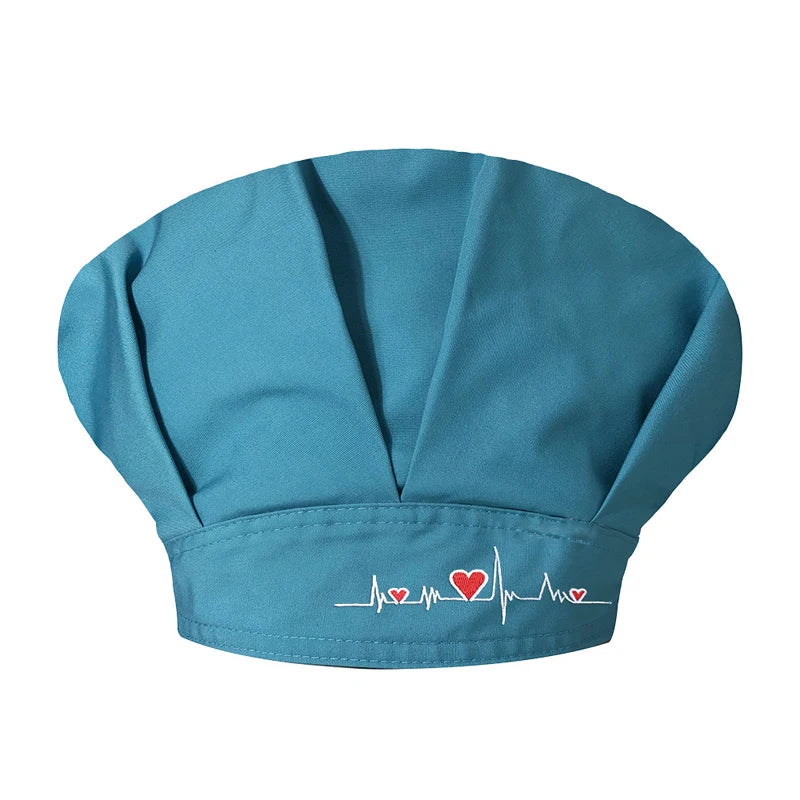 Women Scrubs Hats Unisex Adjustable Cotton Sweatband Cap Head Cover - BeautiMass