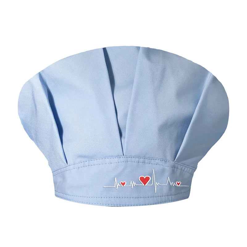 Women Scrubs Hats Unisex Adjustable Cotton Sweatband Cap Head Cover - BeautiMass