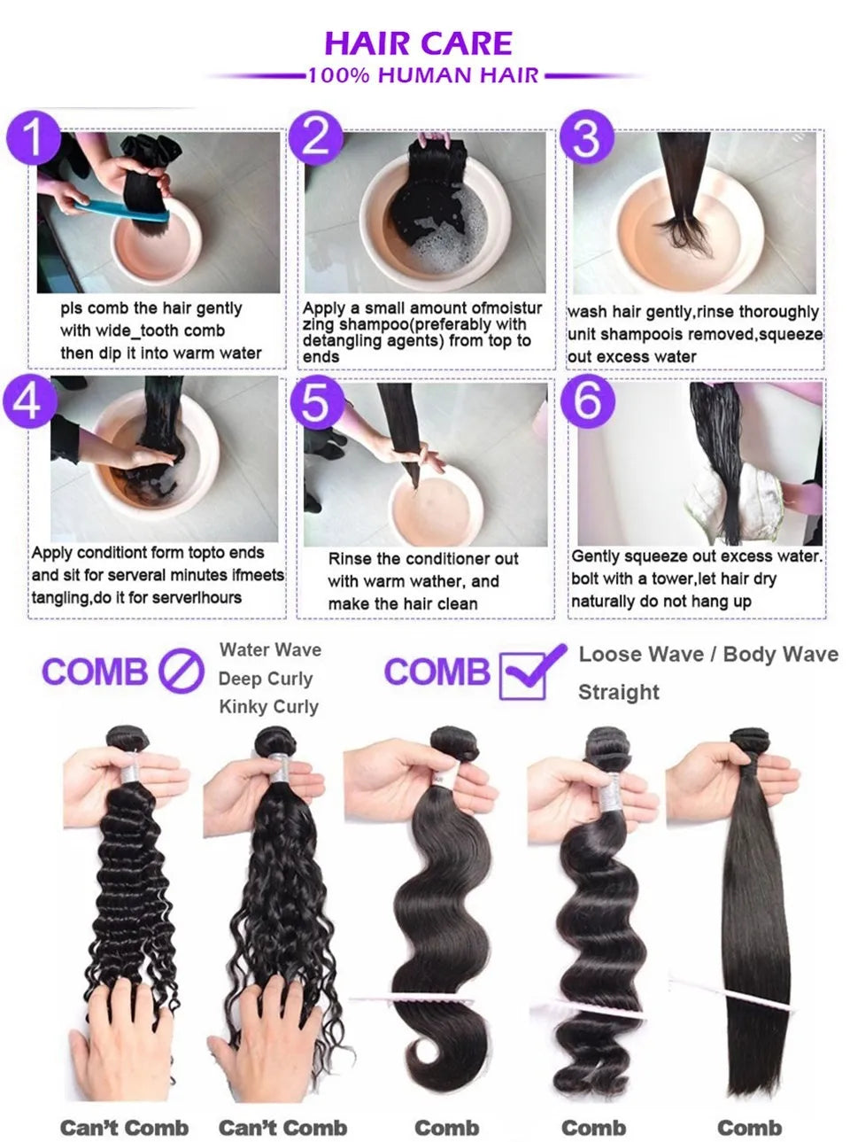 Afro Curly Hair 100% Remy Mongolian Human Hair 6Pcs/Lot Bundles Human Hair Extensions - BeautiMass