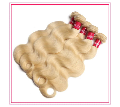 Alimonica Bundles 613 Honey Blonde Remy Brazilian Body Wave Hair Weave Weft Remy Human Hair - BeautiMass