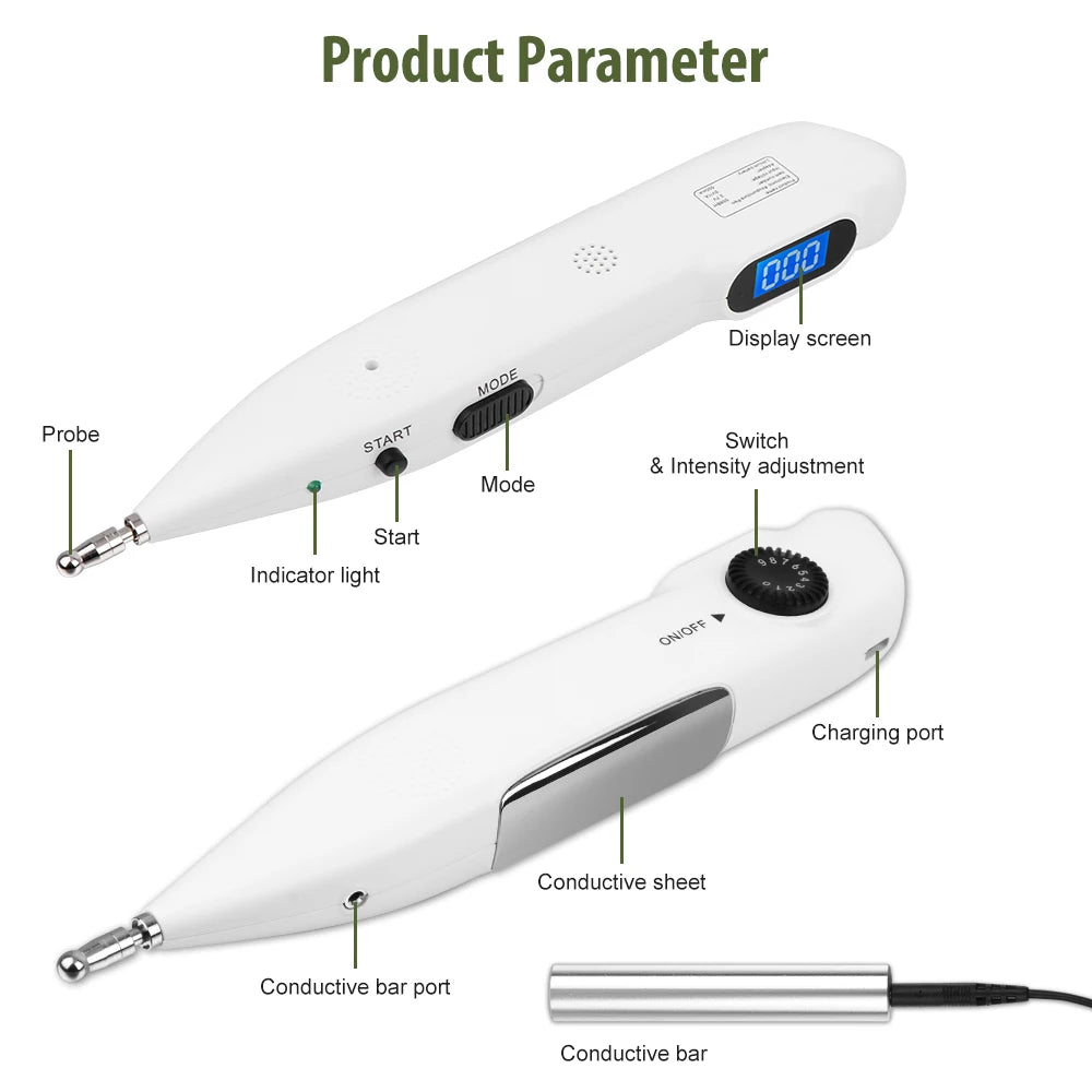 Acupuncture Pen With Digital Display Electro Acupuncture Point Muscle Stimulator - BeautiMass