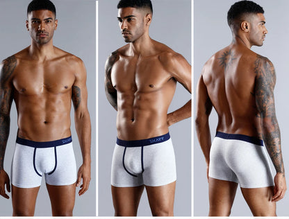 6Pcs White Boxers Man Underwear Mens Cotton Boxer Shorts Set - BeautiMass