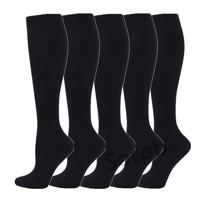 5 Pair/Pack Compression Socks Running Sport Socks Knee High - BeautiMass