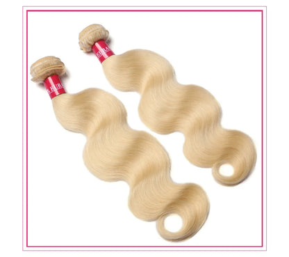 Alimonica Bundles 613 Honey Blonde Remy Brazilian Body Wave Hair Weave Weft Remy Human Hair - BeautiMass