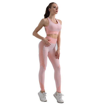 Women Yoga Set Running Seamless Gym Clothing Fitness Leggings Crop Top - BeautiMass