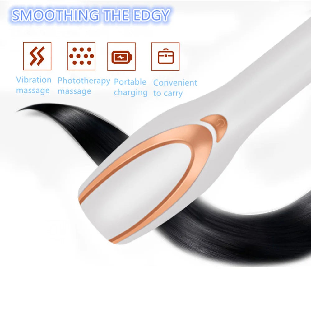 Advanced Hair Growth Electric Vibration Massage Comb with Blue and Red Light Hair Therapy - BeautiMass