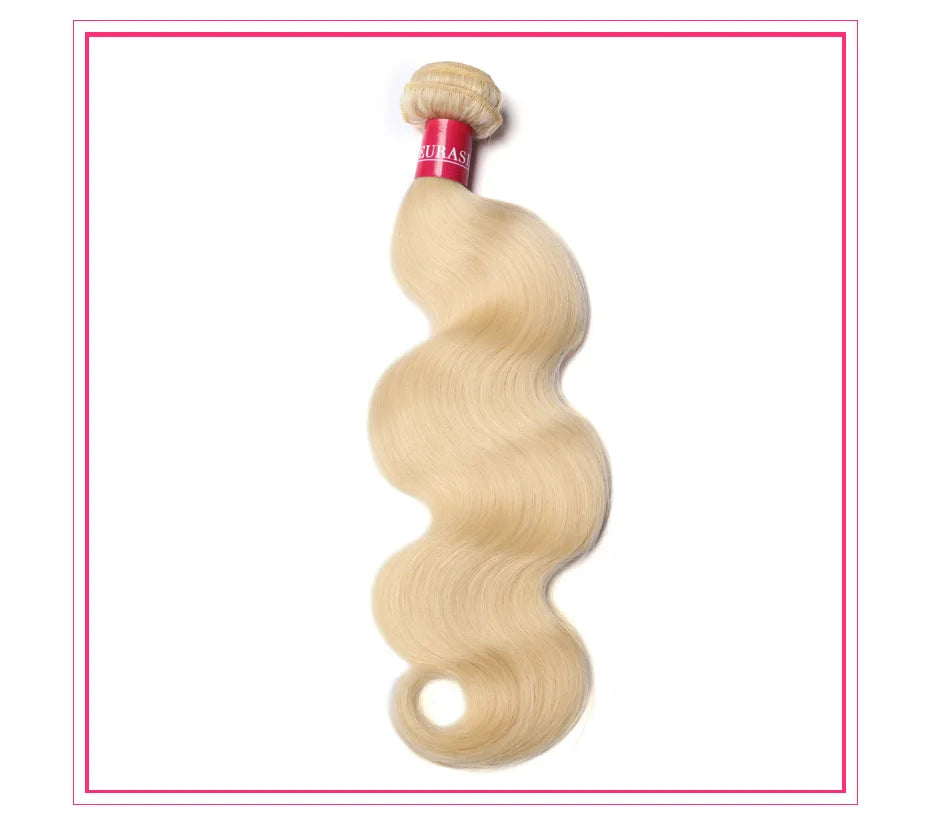 Alimonica Bundles 613 Honey Blonde Remy Brazilian Body Wave Hair Weave Weft Remy Human Hair - BeautiMass