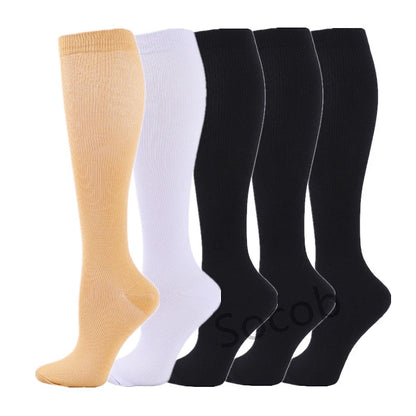 5 Pair/Pack Compression Socks Running Sport Socks Knee High - BeautiMass