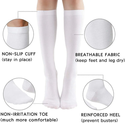 5 Pair/Pack Compression Socks Running Sport Socks Knee High - BeautiMass