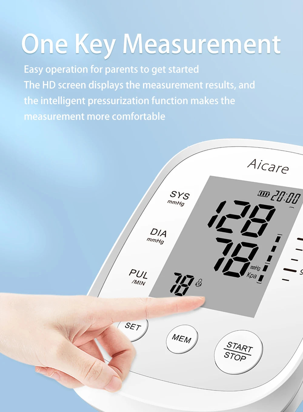 AICARE Digital Tonometer Upper Arm Blood Pressure Monitor - BeautiMass