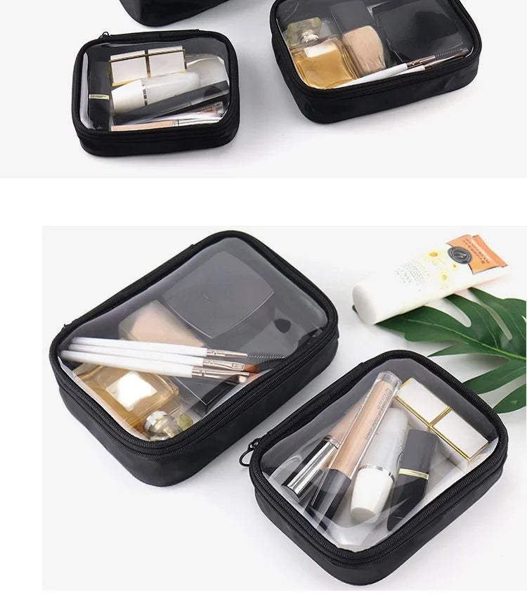 Waterproof Transparent Cosmetic Makeup Travel Zipper Clear bag - BeautiMass