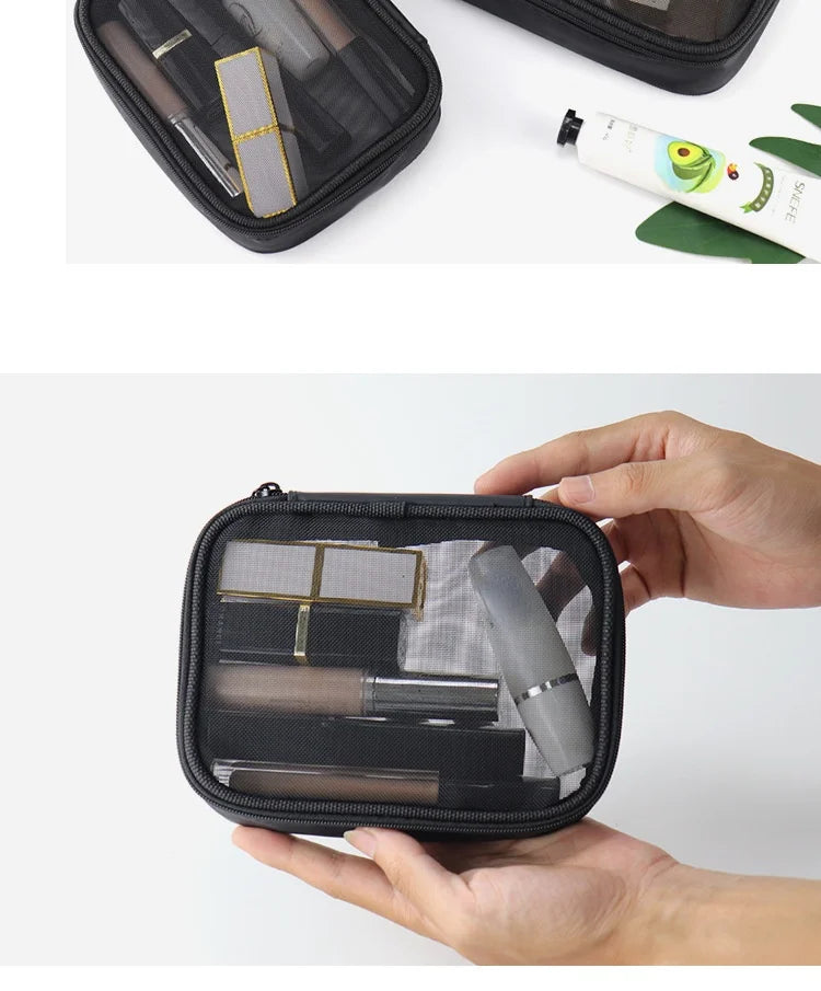 Waterproof Transparent Cosmetic Makeup Travel Zipper Clear bag - BeautiMass