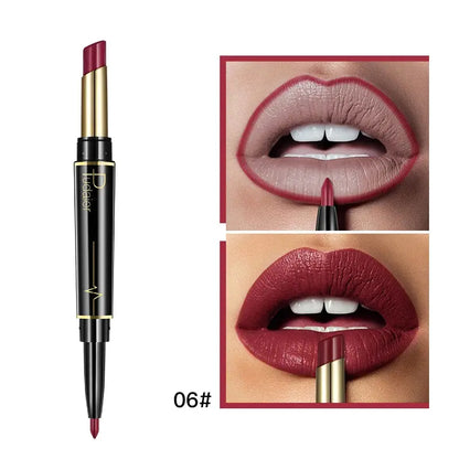 Makeup 2 in 1 Matte Lipstick & Lip Liner Nude Pencil - BeautiMass