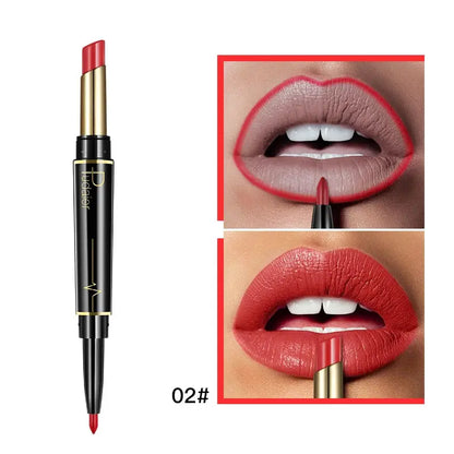 Makeup 2 in 1 Matte Lipstick & Lip Liner Nude Pencil - BeautiMass