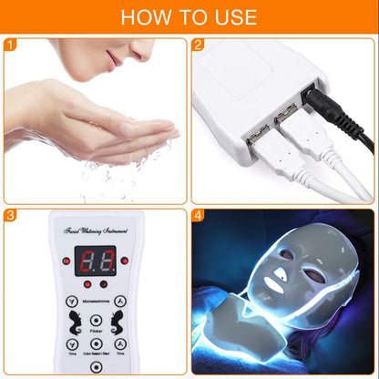 Air Bag-7 Colors Light LED Skin Care Facial Beauty Mask With Neck Skin Rejuvenation - BeautiMass