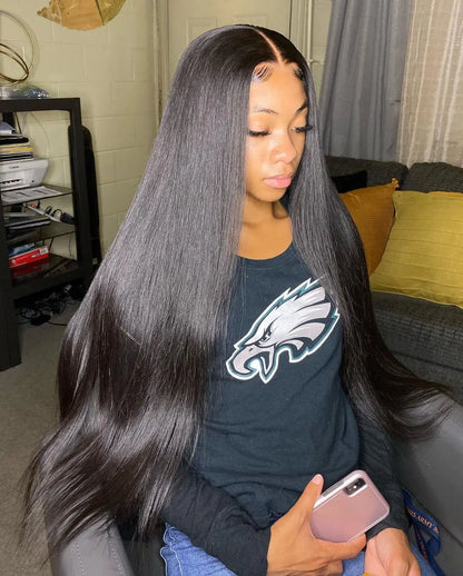 Pre Cut Glueless Wig Human Hair Ready To Wear And Go Preplucked Brazilian Bone Straight Human Hair Wigs - BeautiMass