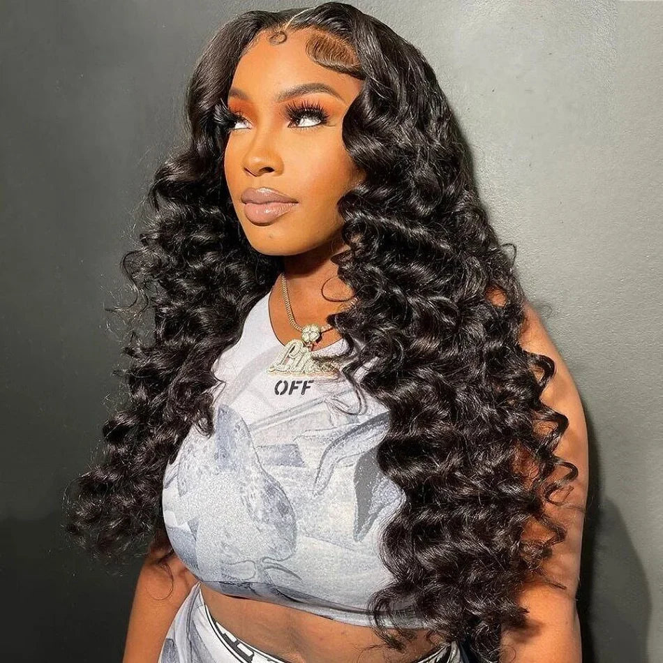 40 Inch Loose Deep Wave 13x6 HD Lace Frontal Human Hair Wig Brazilian Curly 13x4 - BeautiMass